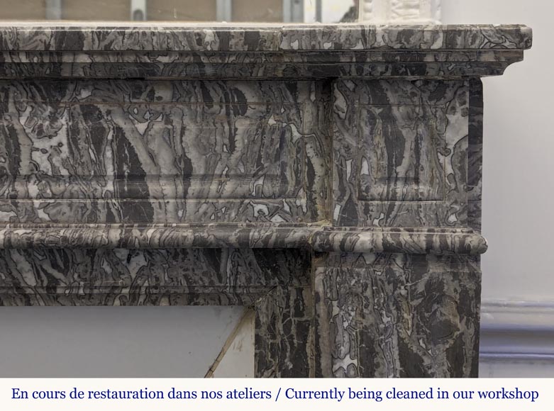 Cheminée de style Louis XVI en marbre gris Cheminée de style Louis XVI en marbre gris-6