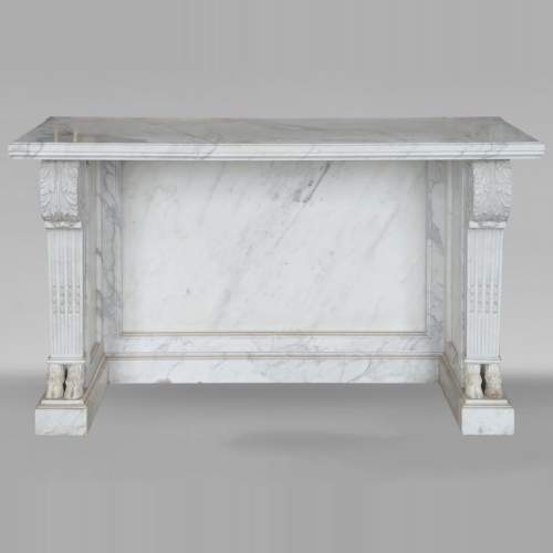 Louis XVI marble console with goat's feet