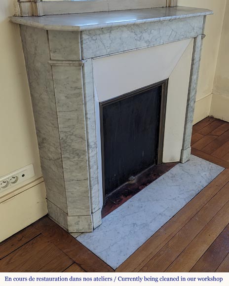 Louis XVI mantel in Carrara marble Louis XVI mantel in Carrara marble-2