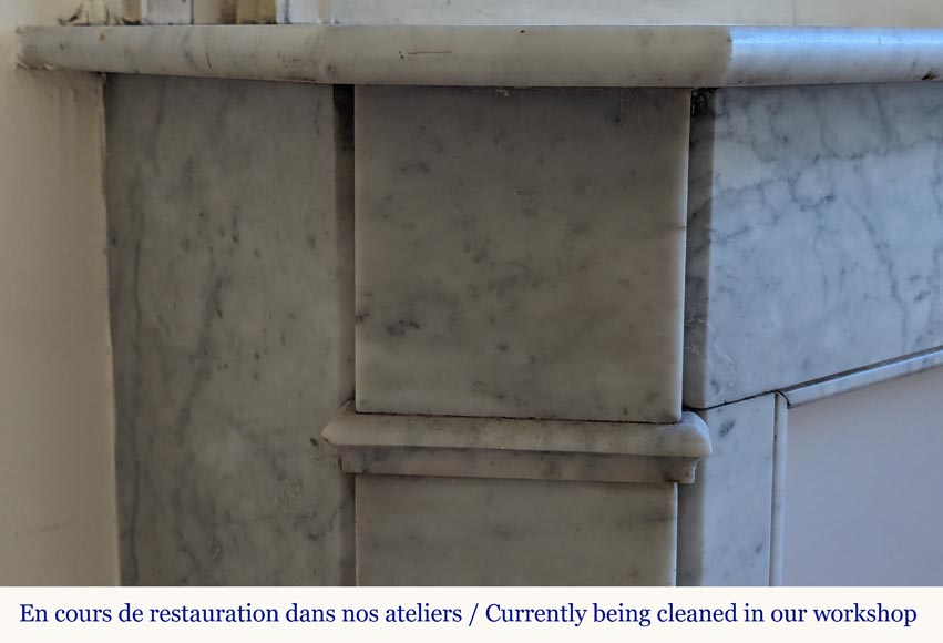 Louis XVI mantel in Carrara marble Louis XVI mantel in Carrara marble-3