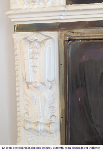 Lion-headed earthenware stove with Royal Red marble top Lion-headed earthenware stove with Royal Red marble top-3