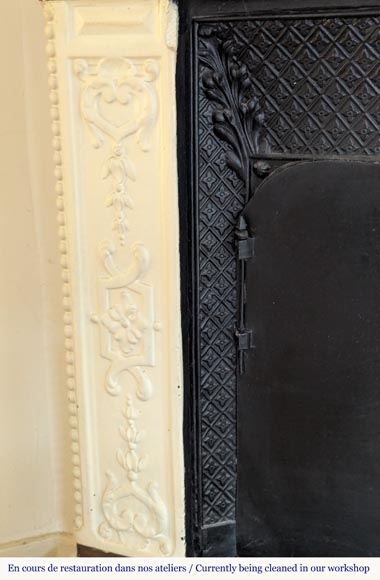 Lion-headed earthenware stove with Royal Red marble top Lion-headed earthenware stove with Royal Red marble top-6