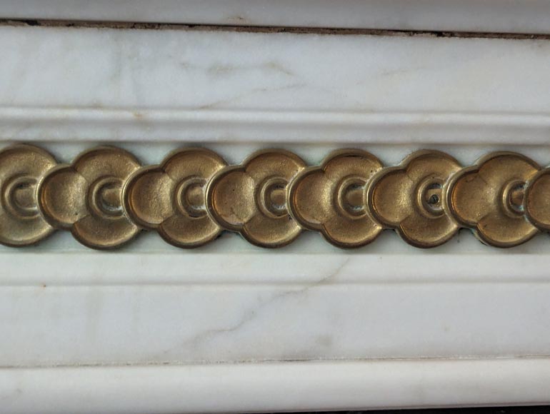 Louis XVI style mantel with garland and frieze of flowers Louis XVI style mantel with garland and frieze of flowers-5