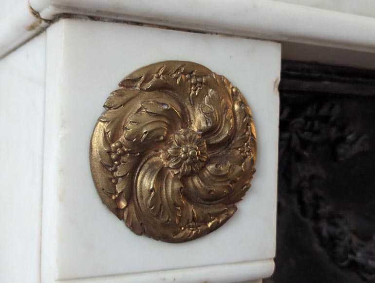 Louis XVI style mantel with garland and frieze of flowers Louis XVI style mantel with garland and frieze of flowers-6