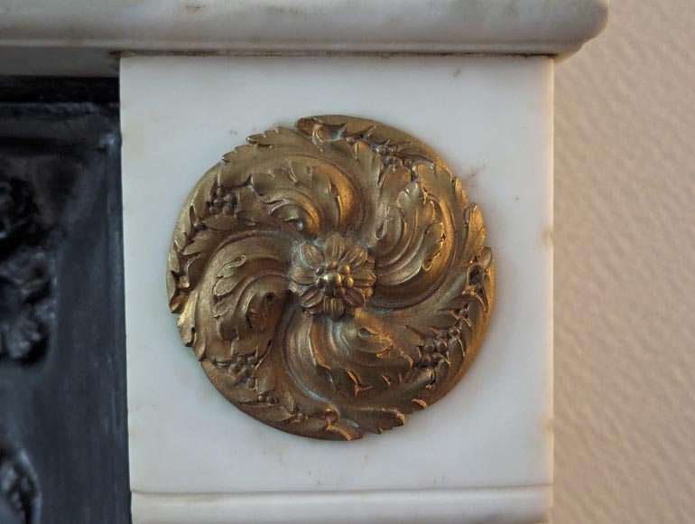 Louis XVI style mantel with garland and frieze of flowers Louis XVI style mantel with garland and frieze of flowers-11