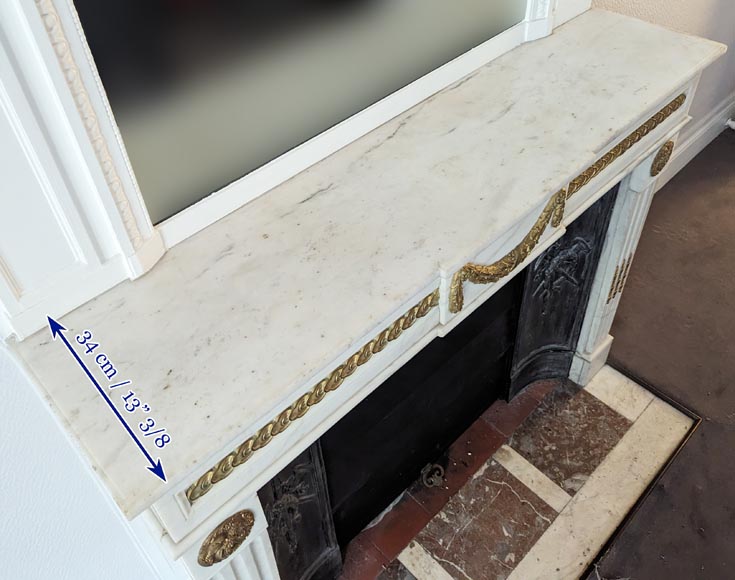 Louis XVI style mantel with garland and frieze of flowers Louis XVI style mantel with garland and frieze of flowers-15