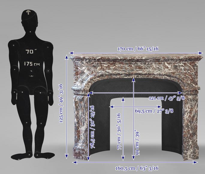 Beautiful Regency style fireplace, in a superb Royal Red with lots of veins Beautiful Regency style fireplace, in a superb Royal Red with lots of veins-11