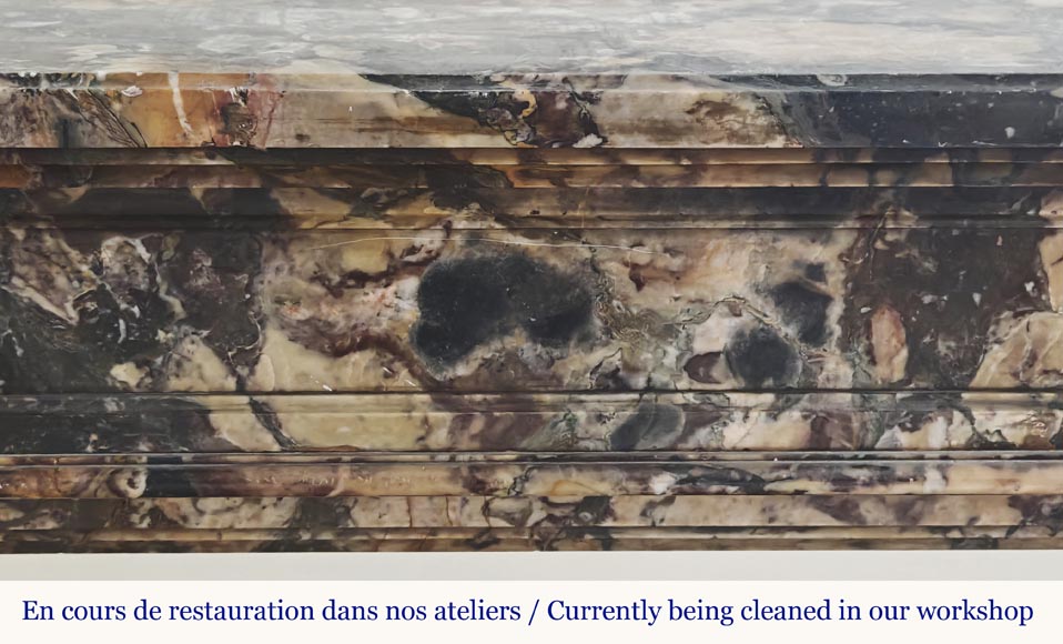 Louis XVI style fireplace in Médous breccia Louis XVI style fireplace in Médous breccia-1