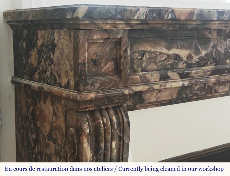 Louis XVI style fireplace in Médous breccia Louis XVI style fireplace in Médous breccia-3