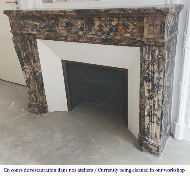 Louis XVI style fireplace in Médous breccia Louis XVI style fireplace in Médous breccia-5