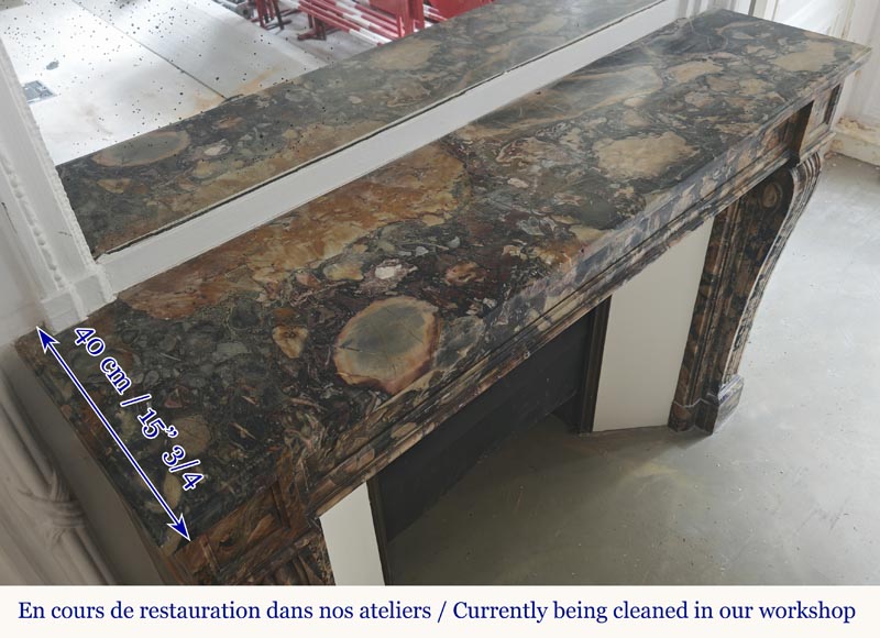 Louis XVI style fireplace in Médous breccia Louis XVI style fireplace in Médous breccia-8