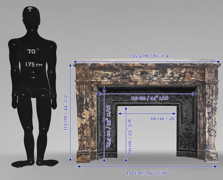 Louis XVI style fireplace in Médous breccia Louis XVI style fireplace in Médous breccia-9