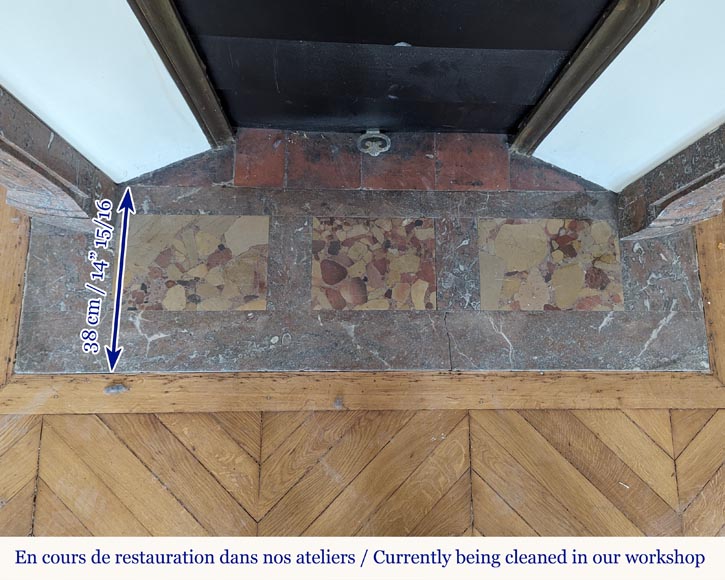 Louis XV style mantel in Rouge du Nord marble with shell décor Louis XV style mantel in Rouge du Nord marble with shell décor-10