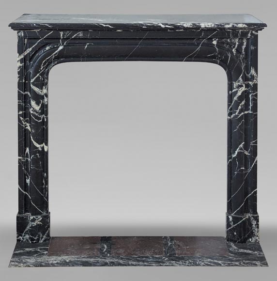 Louis XIV style mantel in Marquina marble Louis XIV style mantel in Marquina marble-0