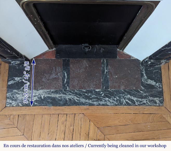 Louis XIV style mantel in Marquina marble Louis XIV style mantel in Marquina marble-8