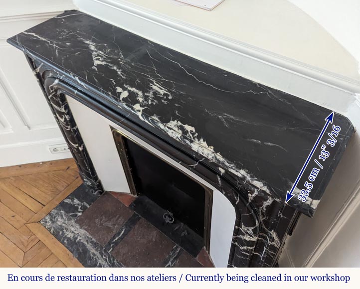 Louis XIV style mantel in Marquina marble Louis XIV style mantel in Marquina marble-9