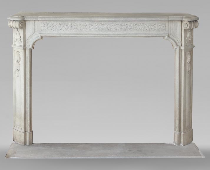 Napoleon III style stone mantel adorned with a holly frieze Napoleon III style stone mantel adorned with a holly frieze-0