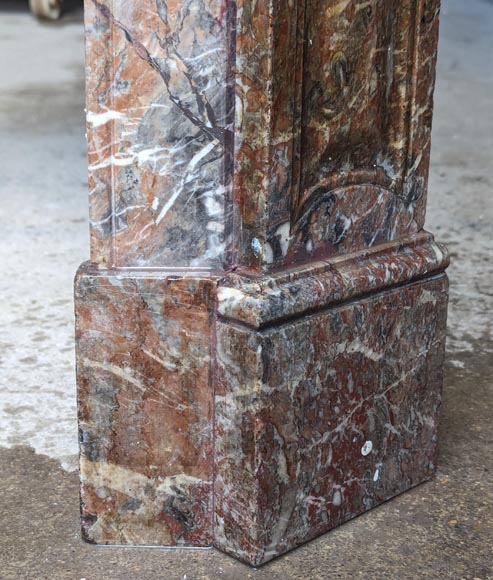 Louis XV style Pompadour mantel in Rouge du Nord marble Louis XV style Pompadour mantel in Rouge du Nord marble-7