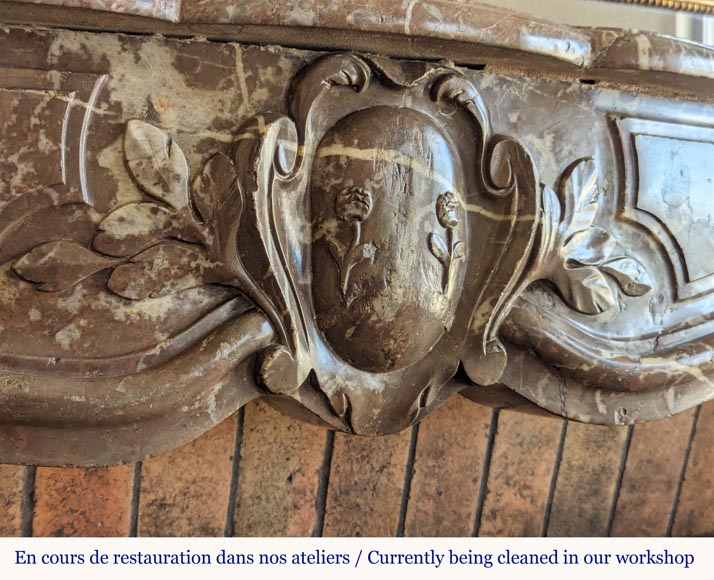 Louis XV period mantel in Rouge du Nord marble Louis XV period mantel in Rouge du Nord marble-2