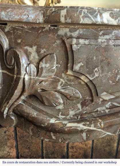 Louis XV period mantel in Rouge du Nord marble Louis XV period mantel in Rouge du Nord marble-3