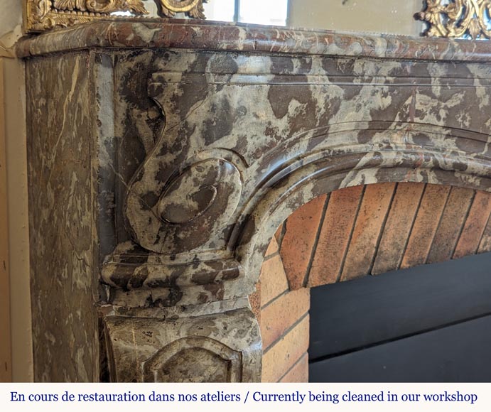 Louis XV period mantel in Rouge du Nord marble Louis XV period mantel in Rouge du Nord marble-5