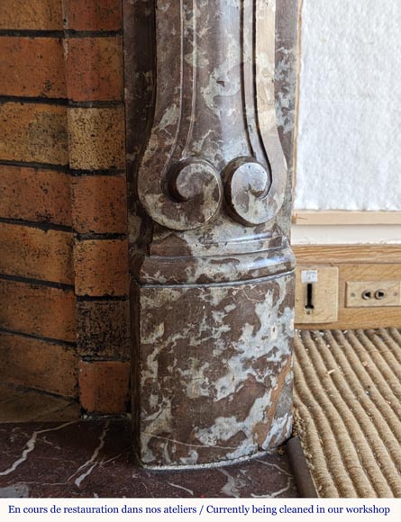 Louis XV period mantel in Rouge du Nord marble Louis XV period mantel in Rouge du Nord marble-9