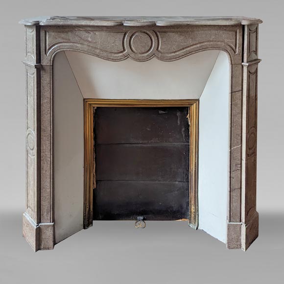 Louis XV style Pompadour mantel in Lunel marble Louis XV style Pompadour mantel in Lunel marble-0