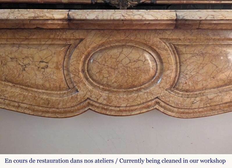 Louis XV style Pompadour mantel in Brocatel marble Louis XV style Pompadour mantel in Brocatel marble-1