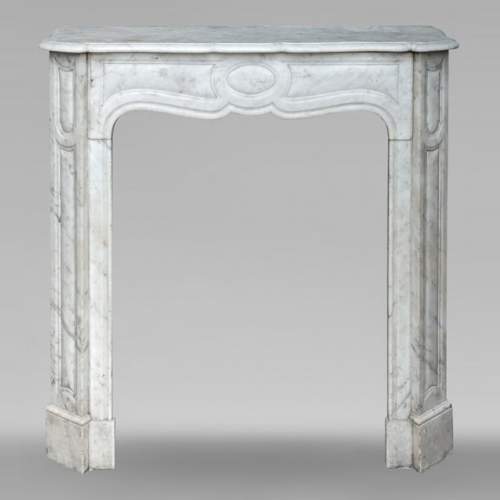 Louis XV style Pompadour mantel in Carrara marble