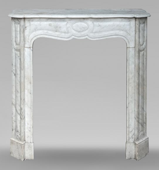 Louis XV style Pompadour mantel in Carrara marble Louis XV style Pompadour mantel in Carrara marble-0
