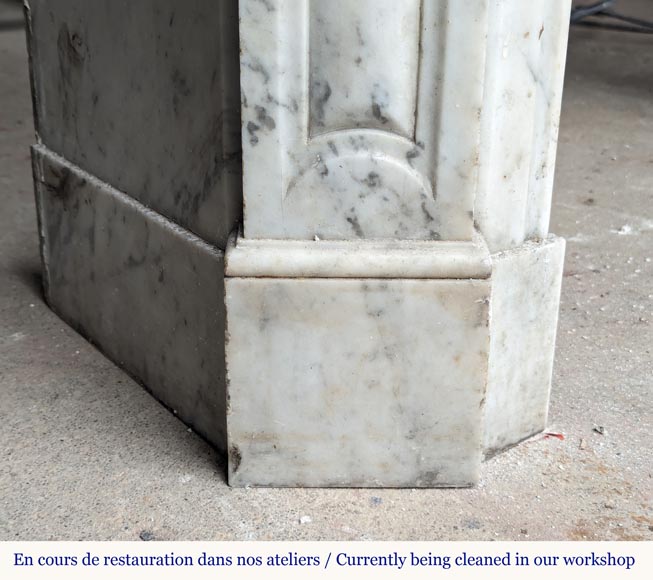 Louis XV style Pompadour mantel in Carrara marble Louis XV style Pompadour mantel in Carrara marble-4