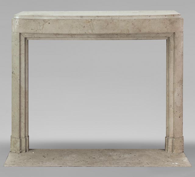 Curved Art Deco style mantel in Comblanchien stone Curved Art Deco style mantel in Comblanchien stone-0