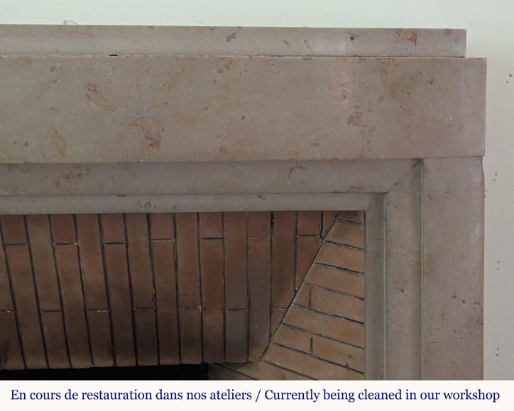 Curved Art Deco style mantel in Comblanchien stone Curved Art Deco style mantel in Comblanchien stone-6