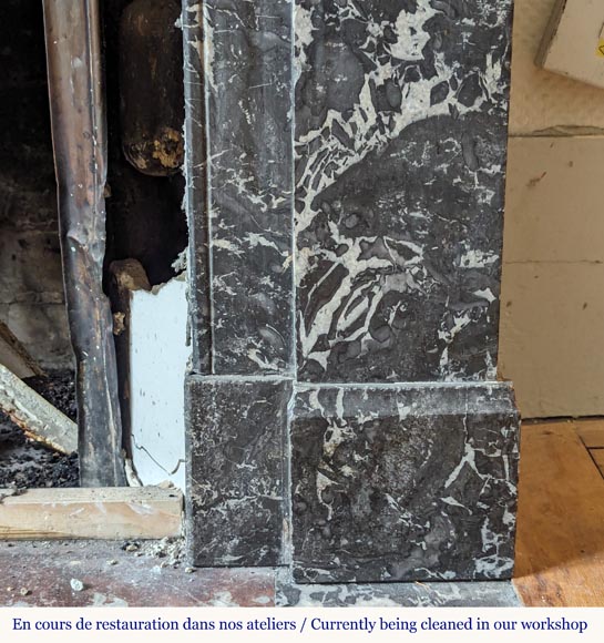 Napoleon III style mantel in Sainte Anne Gris marble Napoleon III style mantel in Sainte Anne Gris marble-8