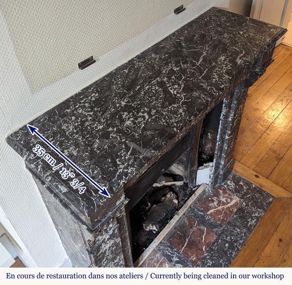 Napoleon III style mantel in Sainte Anne Gris marble Napoleon III style mantel in Sainte Anne Gris marble-10