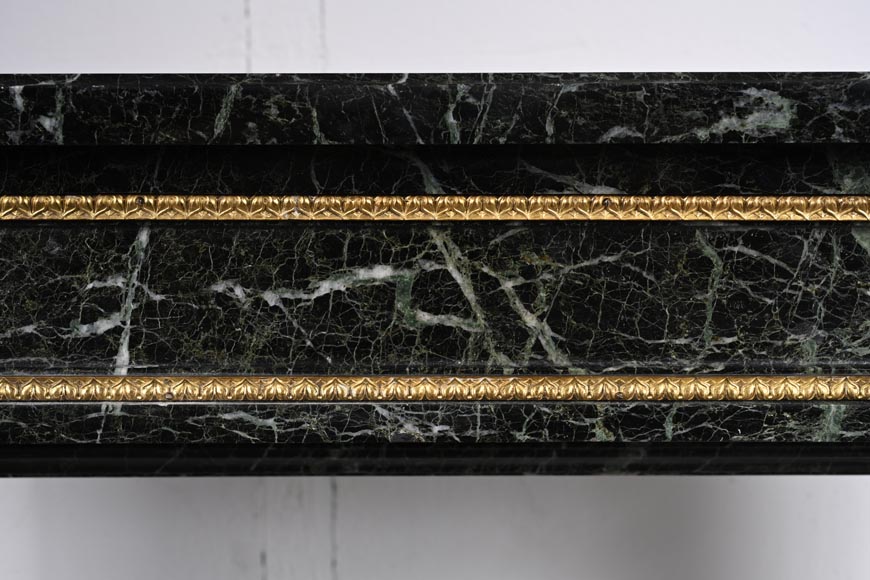 Louis XVI style mantel in Vert de Mer marble with detached columns Louis XVI style mantel in Vert de Mer marble with detached columns-1