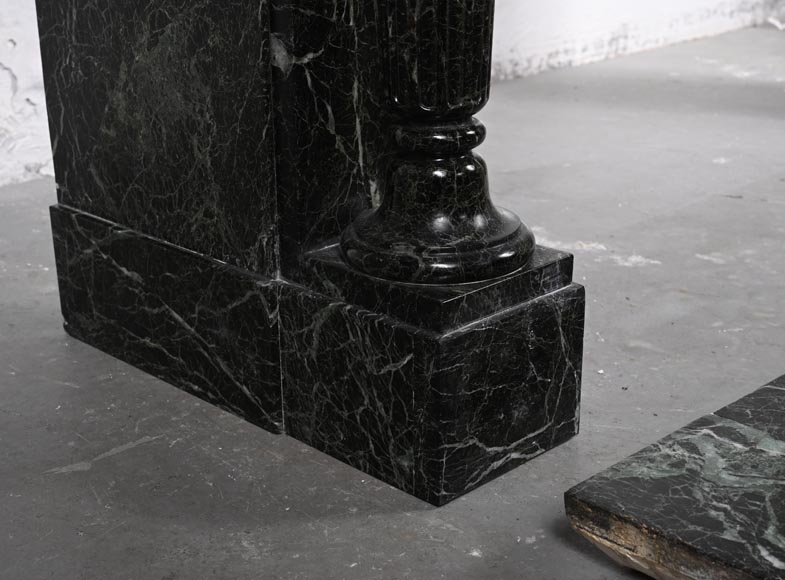 Louis XVI style mantel in Vert de Mer marble with detached columns Louis XVI style mantel in Vert de Mer marble with detached columns-5