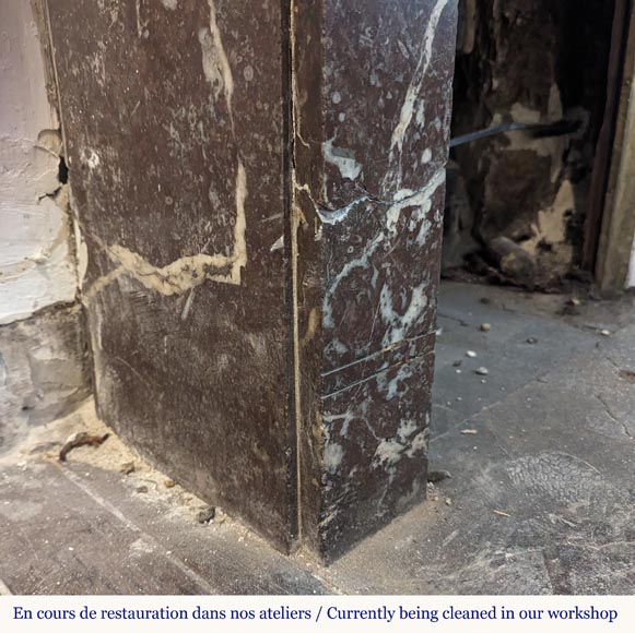 Napoleon III style mantel in Rouge du Nord marble Napoleon III style mantel in Rouge du Nord marble-4