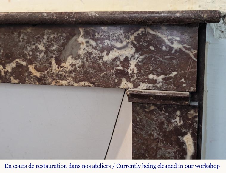 Napoleon III style mantel in Rouge du Nord marble Napoleon III style mantel in Rouge du Nord marble-6