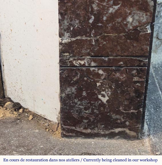 Napoleon III style mantel in Rouge du Nord marble Napoleon III style mantel in Rouge du Nord marble-7