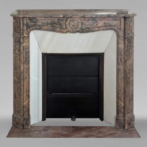 Louis XV style Pompadour mantel in Enjugerais marble