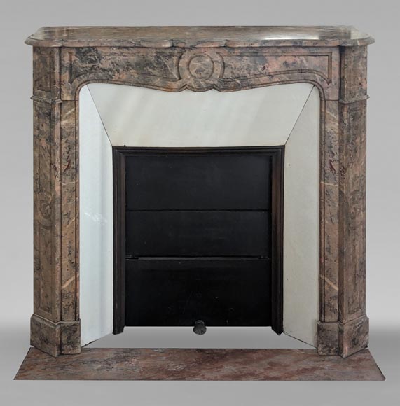 Louis XV style Pompadour mantel in Enjugerais marble Louis XV style Pompadour mantel in Enjugerais marble-0