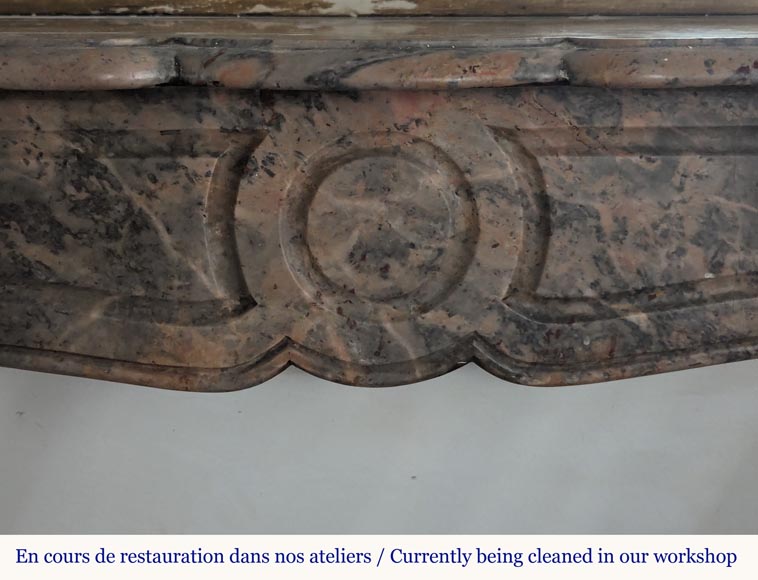 Louis XV style Pompadour mantel in Enjugerais marble Louis XV style Pompadour mantel in Enjugerais marble-1