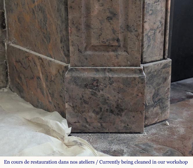 Louis XV style Pompadour mantel in Enjugerais marble Louis XV style Pompadour mantel in Enjugerais marble-4