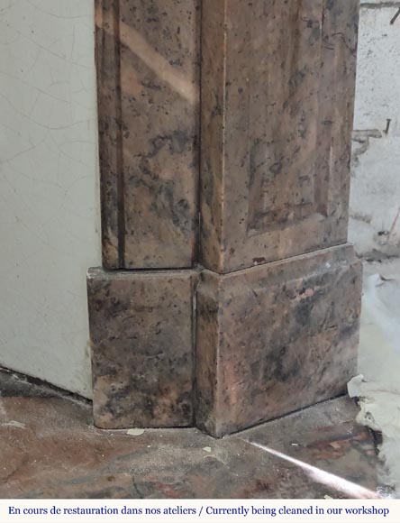 Louis XV style Pompadour mantel in Enjugerais marble Louis XV style Pompadour mantel in Enjugerais marble-7