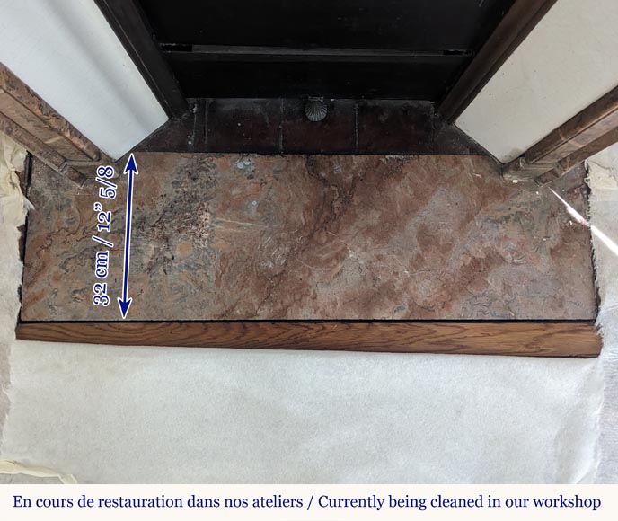 Louis XV style Pompadour mantel in Enjugerais marble Louis XV style Pompadour mantel in Enjugerais marble-8