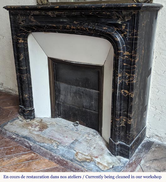 Louis XIV style mantel in Portor marble Louis XIV style mantel in Portor marble-5