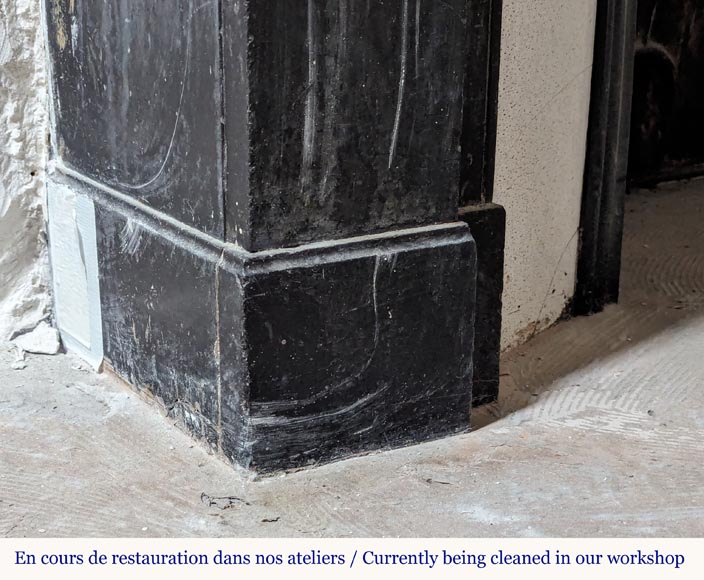 Napoleon III style mantel with black marble modillions Napoleon III style mantel with black marble modillions-4