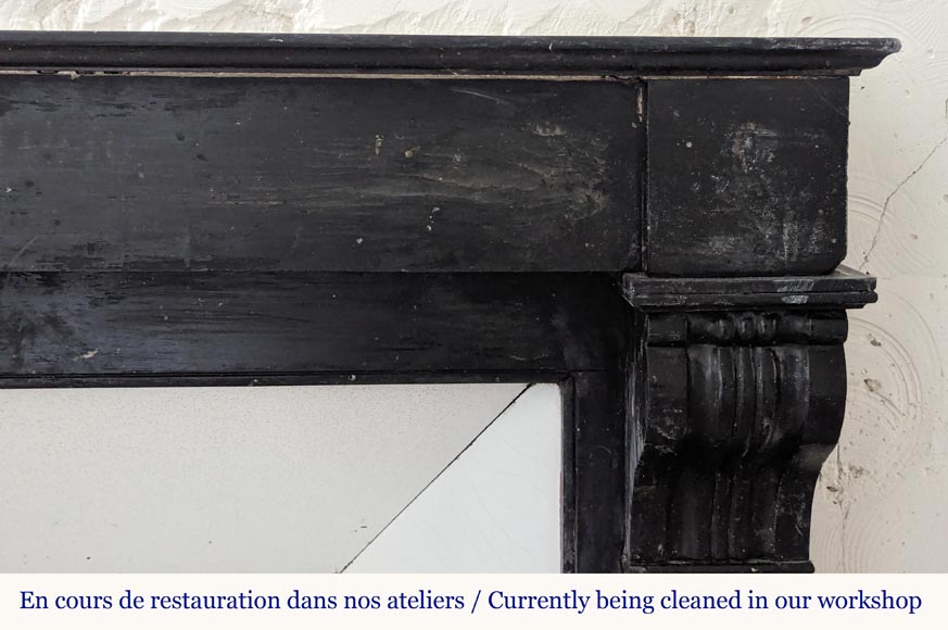 Napoleon III style mantel with black marble modillions Napoleon III style mantel with black marble modillions-6