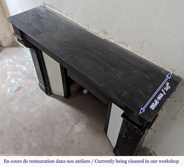 Napoleon III style mantel with black marble modillions Napoleon III style mantel with black marble modillions-8